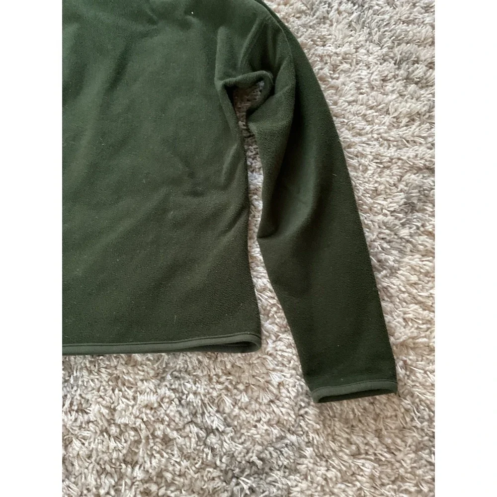 Roffe‎ Polartec Mens Quarter Zip Fleece Pullover Forest Green Jacket Large